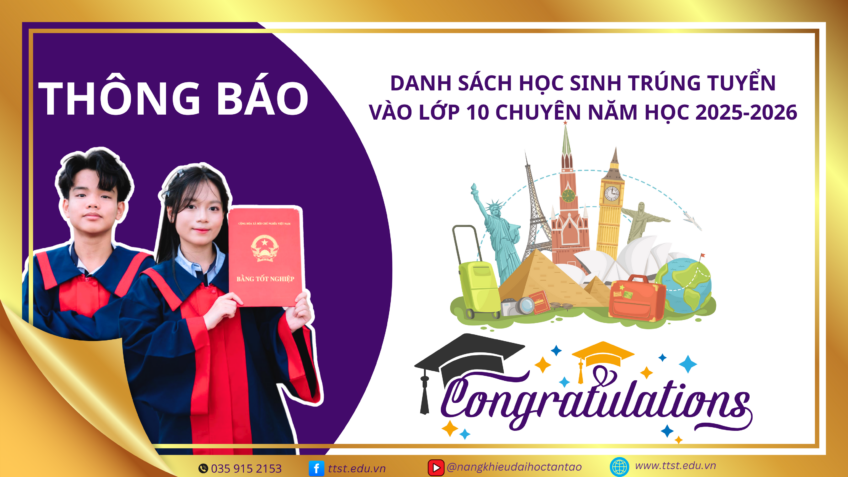THÔNG BÁO DANH SÁCH HỌC SINH TRÚNG TUYỂN VÀO LỚP 10 CHUYÊN NĂM HỌC 2025-2026